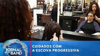 Escova progressiva produtos devem ser permitidos pela Anvisa  Jornal da Band [upl. by Esmerolda]