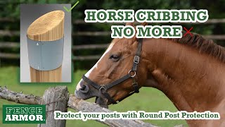 Installation of Round Post Protection Post Guard  Top  Prevent Horse Cribbing  Fence Armor [upl. by Annovoj]