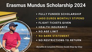 Erasmus Mundus Scholarship 2024  Complete Process  Fully Funded  Get 1400 Euros Monthly Stipend [upl. by Neelloc]