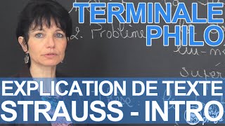 Explication de texte Strauss  introduction  Philosophie  Terminale  Les Bons Profs [upl. by Anelys676]