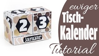 Tutorial Ewiger Tischkalender  Perpetual Calendar aus Papier  DEUTSCH [upl. by Ientirb536]