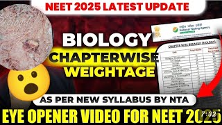 NEET SYLLABUS 2025 CHAPTER WISE WEIGHTAGENEET SYLLABUS 2025 UPDATENEET 2025 LATEST UPDATES 🔥😲😳 [upl. by Introc859]