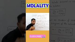 MOLALITY MOLARITY NORMALITY chemistrytopic neet chemistrytopic [upl. by Strohl]