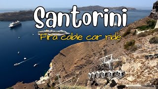 Cable car ride  Santorini Fira  4K [upl. by Farkas]