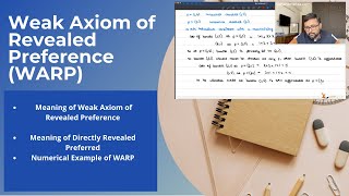 Weak Axiom of Revealed Preference  Meaning  Example  17 [upl. by Hoebart]