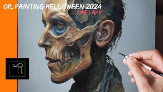 Oil painting an helloween ghost [upl. by Anerat]