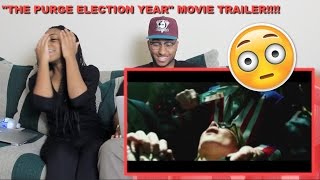 Couple Reacts  quotThe Purge Election Yearquot Official Trailer Reaction [upl. by Nolyk]