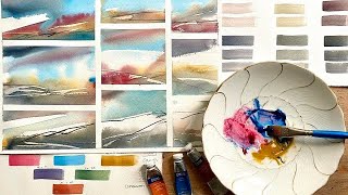 EXPLORE A LIMITED PALETTE 4 COLORS Watercolor Landscape Painting Beginners Watercolour Tutorial Demo [upl. by Fruin]