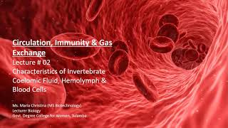 Lecture 02 Characteristics of Invertebrate Coelomic Fluid Hemolymph and Blood Cells [upl. by Willcox]