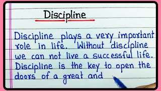 Discipline essay in English  Essay on Discipline  Essay on Discipline in English writing [upl. by Russo]