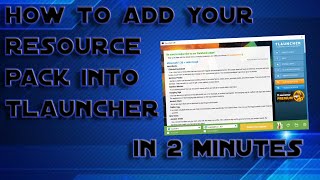 Minecraft How to Add Resource pack into Tlauncher Tutorial  Azuack [upl. by Lilac]