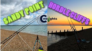 Beach Fishing UK at SANDY POINT  HORDLE CLIFFS  2 sessions in 1 [upl. by Nhor]