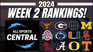 2024 Week 2 College Football Rankings  Top25 After Week 1 [upl. by Alo988]