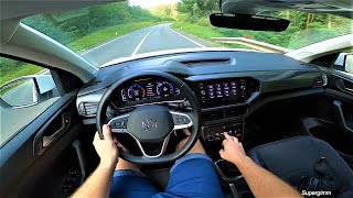 2022 Volkswagen TCROSS 110HP 10 TSI POV Test Drive by Supergimm [upl. by Eelame]