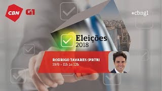 Sabatinas CBN e G1  Rodrigo Tavares  Candidato Governo de São Paulo [upl. by Nomit]