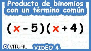 Producto de Binomios con un Término Común Video 4 de 8  Álgebra  Vitual [upl. by Eiramaliehs]