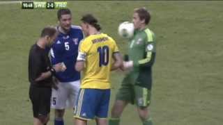 Ibrahimovic throws ball at keepers face [upl. by Aloeda]