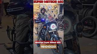 Super Meteor 650 Modification 🔥  Wind Deflector ⚡️  Fog Lights  Head light  Hand protector ✨️ [upl. by Maibach]