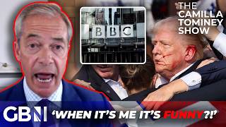 Nigel Farage SLAMS BBC mocking attacks after Trump shooting  ‘When its me it’s funny’ [upl. by Enirahtak]