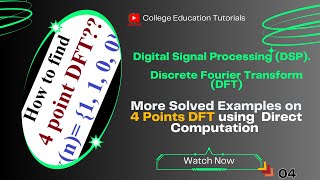 4Point DFT Simplified Direct Computation with Solved Examples [upl. by Jemie]