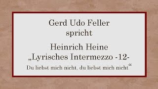 Heinrich Heine „Lyrisches Intermezzo – 12  Du liebst mich nicht“ [upl. by Lennaj231]