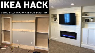 IKEA Billy Bookcase Hack  DIY BuiltIn Shelves [upl. by Ahselyt]