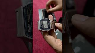 CASIO A158WA1DF Vintage Black Silver Stainless Steel Digital Watch Unboxing everyone casiowatch [upl. by Castorina]