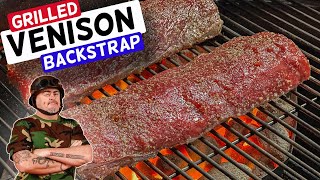 Venison backstrap grilled in a Weber kettle by Schueys BBQ [upl. by Kerek]