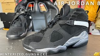 Air Jordan 8 Winterized Gunsmoke On Feet Review [upl. by Merlina]