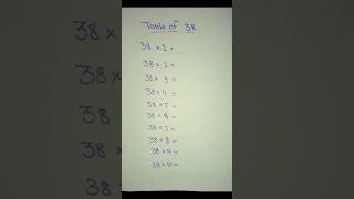 Easy trick to learn table of 38  Multiply trick shortvideo tabletrick shorts [upl. by Nilpik]