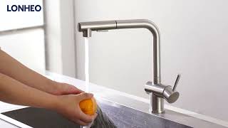 Lonheo Pullout kitchen faucet ——LHLD0206SE  LBG0516  LBG0517 [upl. by Enitsuga]