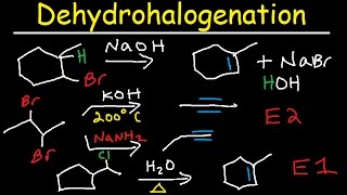 Dehydrohalogenation of Alkyl Halides Reaction Mechanism  E1 amp E2 [upl. by Leiva]