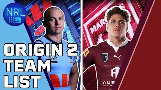 Game II NSW Blues amp QLD Maroons team list intros for State of Origin 2024  NRL on Nine [upl. by Eissat105]