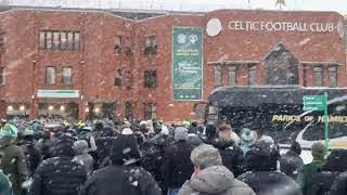 Rangers bus attacked with snowballs 😂❄️ [upl. by Lucia425]