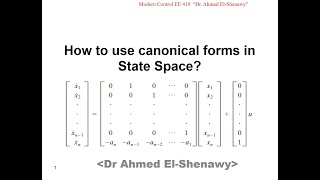 How to use canonical forms in State Space 419 Lecture 6 4 [upl. by Norrab]