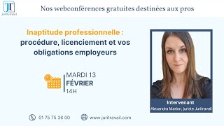 Inaptitude professionnelle  procédure licenciement et obligations employeurs [upl. by Magocsi]