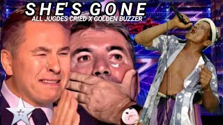 Golden Buzzer Simon Cowell Crying To Hear The Song SHES GONE Homeless On The Big World Stage [upl. by Enomys]