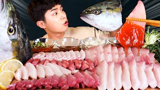 MUKBANG ASMRㅣFantastic Giant Yellow Tail Fish Sashimi Eat🐟Korean Seafood 후니 Hoony Real Eating Sound [upl. by Kruse442]