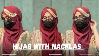 How to make hijab tutorial  wedding hijab tutorial with jewellery  ayeshahijab [upl. by Ogilvy612]