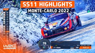 SS11 STAGE HIGHLIGHTS  WRC Rallye MonteCarlo 2022 [upl. by Lyontine]