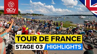 Nervous Finale Leads To Second Bunch Sprint  Tour De France 2022 Stage 3 Highlights [upl. by Ahsaelat]