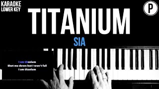 Sia  Titanium Karaoke LOWER KEY Slowed Acoustic Piano Instrumental Cover Lyrics [upl. by Hcab86]