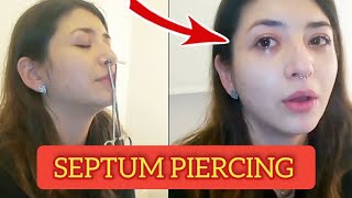 SEPTUM PIERCING  How to cry with nose piercing tutorial [upl. by Htezzil90]