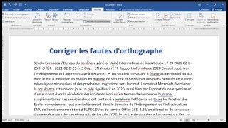 تصحيح الاخطاء الاملائية في الووردCorriger les fautes dorthographe et de grammaire dans word [upl. by Ronyam]