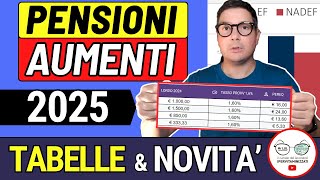 ULTIM’ORA ✅ PENSIONI ➜ AUMENTI 2025 ANTEPRIMA CALCOLI TABELLE REPORT INPS 📈 NUOVI IMPORTI GENNAIO [upl. by Aiz247]