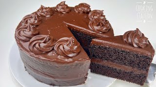 Moist CHOCOLATE CAKE With Cocoa Powder Recipes  Homemade Chocolate Frosting  No Chocolate [upl. by Esnahc]