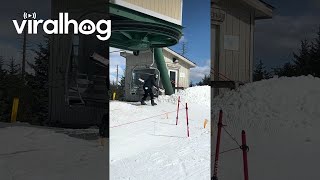 Why You Should Wear Your Skis on the Lift  ViralHog [upl. by Teerprug]