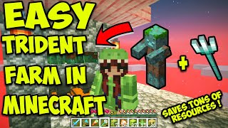 How To Build Easy Trident Farm in Survival Minecraft 120 [upl. by Dacia]