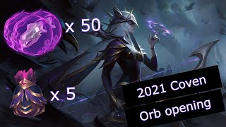 50 Coven Orbs 2021  100 Worth of Orbs 5 Grab Bags  League of Legends [upl. by Nodarb]