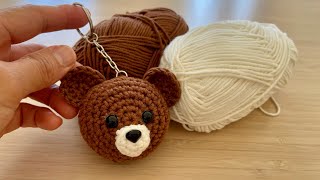 Crochet  Brown Bear Keychain  Bear  DIY  Handmade Gift  Easy [upl. by Jamill]